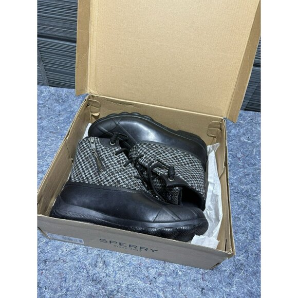 Sperry Syren Gulf Women 6.5‎ Black Suede/Leather Duck Boot Rainboots STS85110 - Picture 6 of 7